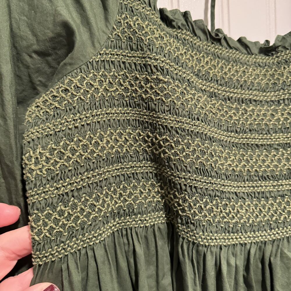 Hill House Naomi Nap Dress Leaf Green Smocked Bodice Square Neckline XXL - Picture 4 of 8